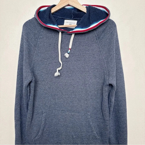 Sol Angles Mens Small Stripes Heathered Blue Hoodie - Picture 2 of 12